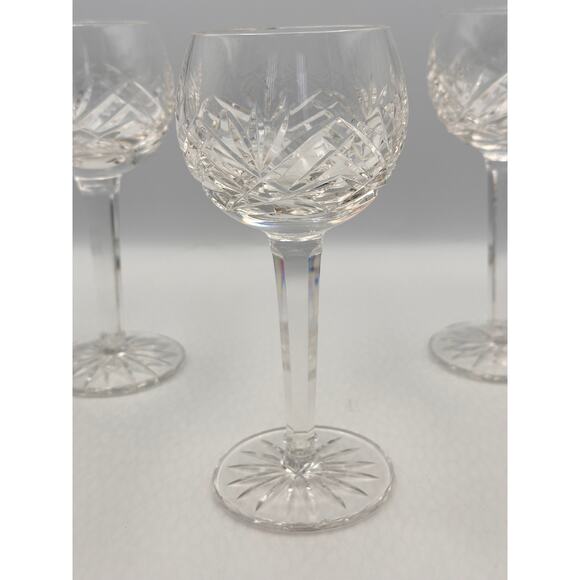 Vintage Stemmed Crystal Hock Wine Glasses 3pc Set - Picture 3 of 9
